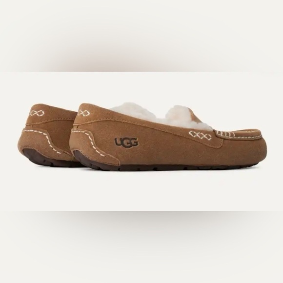 UGG Ansley Chestnut Suede Slippers - Picture 2 of 7